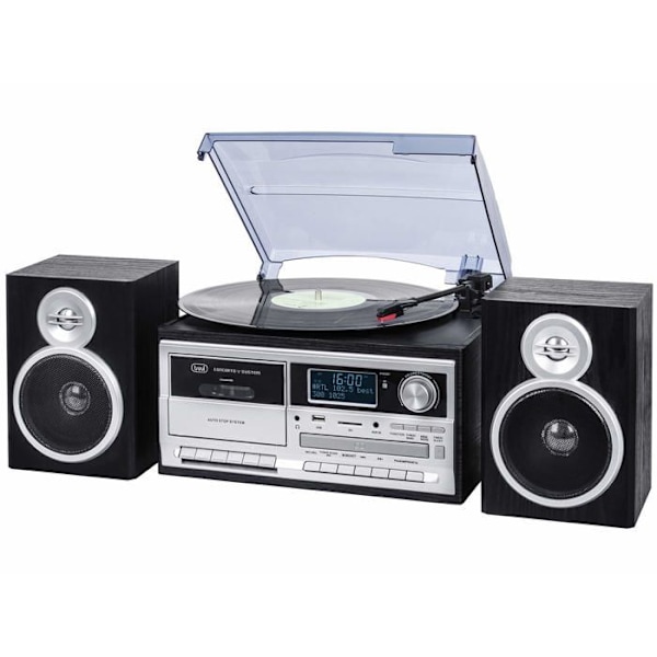 Platina vinyl - Trevi - TT 1072 DAB - 3 hastigheter - Bluetooth - Kassettdäck Svart silver
