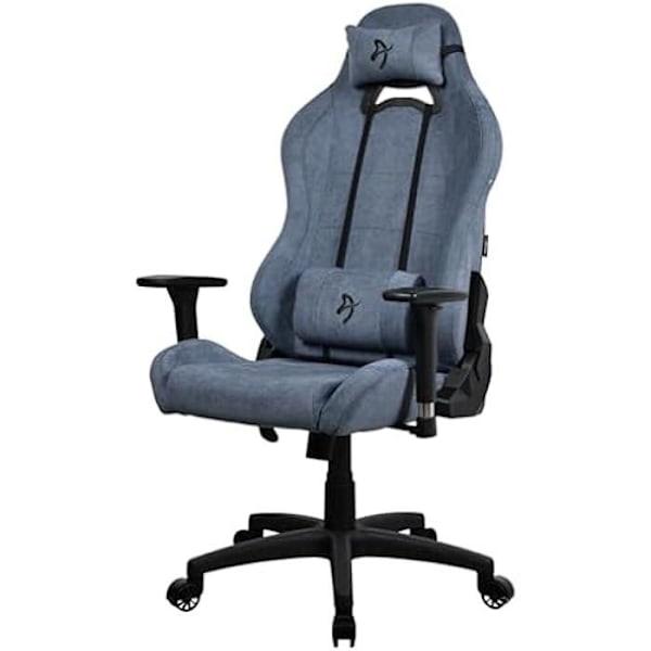 Arozzi Torretta Premium SoftFabric™ Ergonomisk Kontors- eller Spelstol, avancerad sitsmekanism, 3D-armstöd, hög ryggstöd Blå