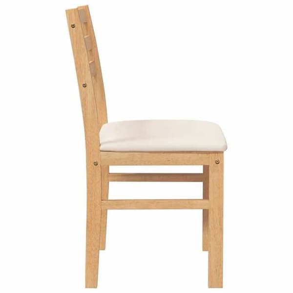 vidaXL Matstolar med kuddar 2 st massiv gummiträ, middagsstol, stol, soffstol, matstolar, 4102419