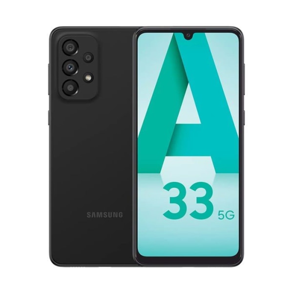 Samsung Galaxy A33 Smartphone, 5G 128GB svart mobiltelefon, SIM-kort ingår inte, Android Smartphone, FR-version