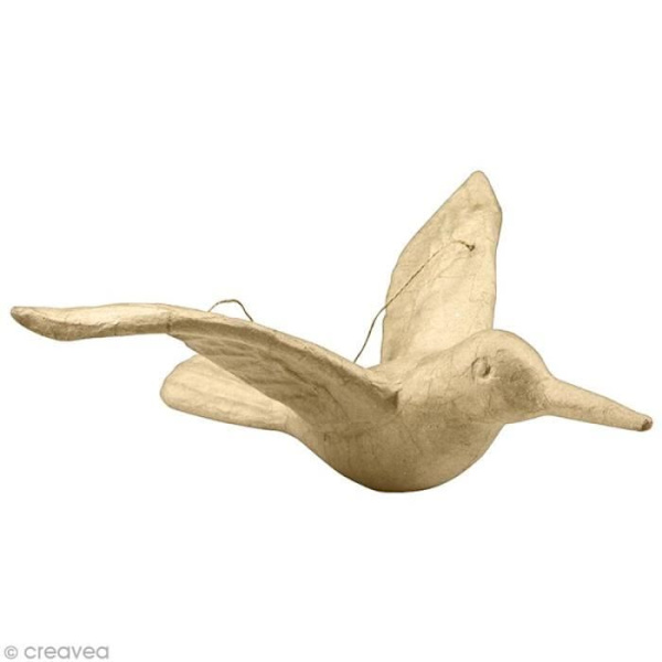 Dekorativt objekt - DECOPATCH - Hängande kolibri - 24 cm - Pappersmaché - Stöd att dekorera