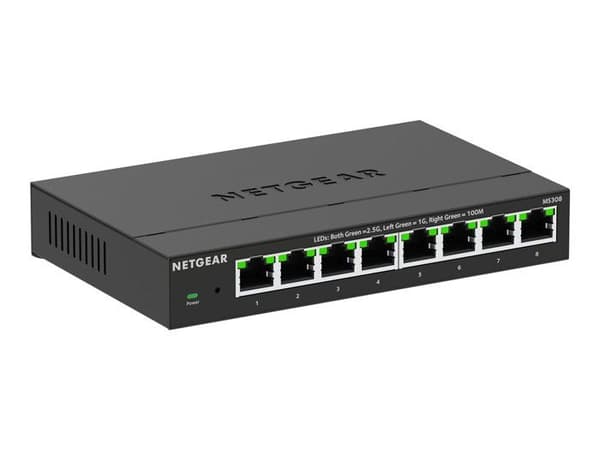 Nätverksswitch - NETGEAR - MS308 - 8 Gigabit-portar - Multigig-teknik 2.5G - Prioritetsadministration