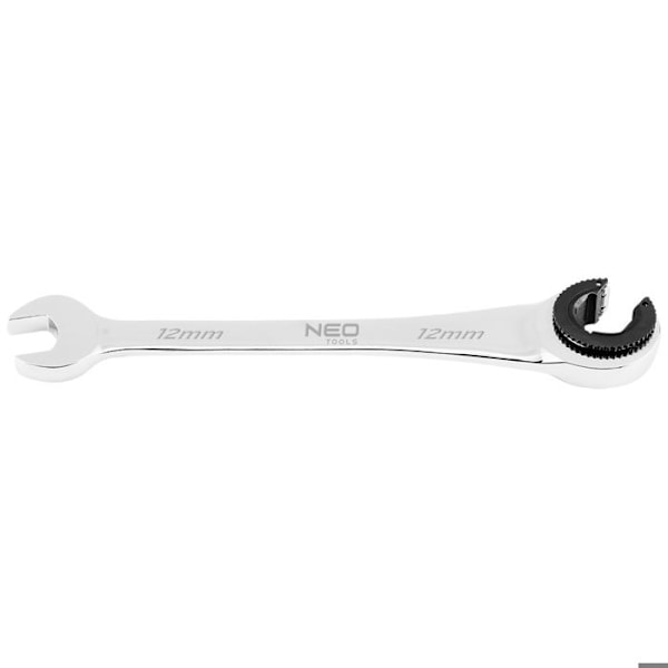 Delad nyckel med spärr - NEO TOOLS - 12 mm - CrV stål - 72 tänder - Hållbart verktyg