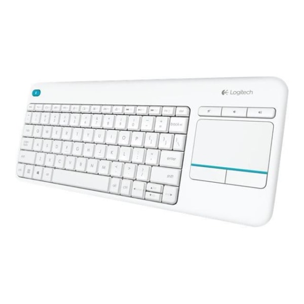 Logitech Wireless Touch Keyboard K400 Plus 2,4 GHz Dansk-finsk-norsk-svensk trådlöst tangentbord Vit