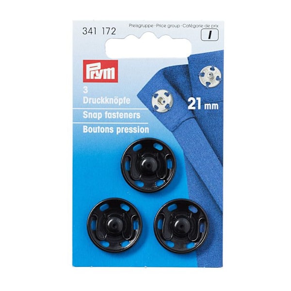 Sy tryckknappar 21 mm svart - Prym
