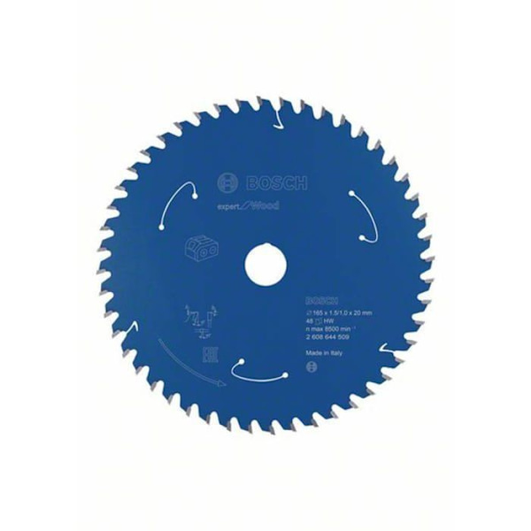 Cirkelsågklinga - BOSCH EXPERT - 2608644509 - 165 x 20 x 1,5 mm - 48 tänder - Anti-korrosion