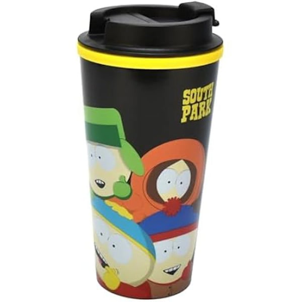 Isolerad mugg - BLUE SKY STUDIOS - South Park - 450 ml - Ikoniska karaktärer - Hållbar och praktisk Svart gul