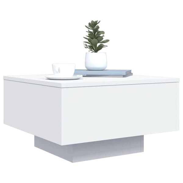 vidaXL Soffbord Vit 55x55x31 cm Konstruerat trä 836567 Vit