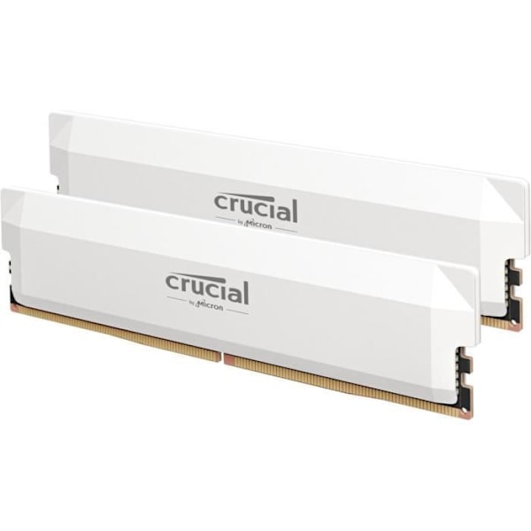 CRUCIAL Minne RAM DDR5 PRO - Överclocking Edition - Kit 64GB (2 x 32GO) - 6000 MT/s - CL40 - UDIMM - Vit