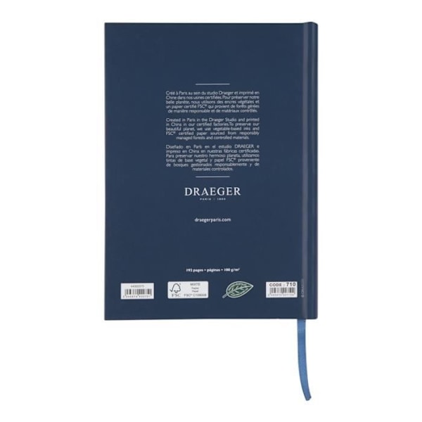 A5 anteckningsblock - Draeger Paris - Flerfärgad - FSC®-certifierat papper - 192 linjerade sidor - Hård pärm Flerfärgad