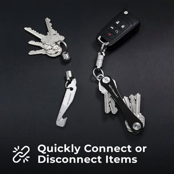 Magnetisk nyckelring Keysmart grå — ultrastark magnetisk hållare (stödjer 14 kg)