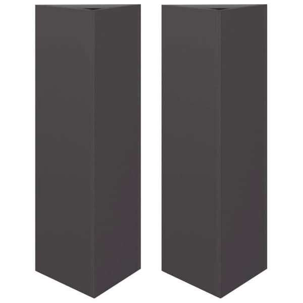 vidaXL Blomlådor 2 st svart triangulär 30x26x75 cm stål 851144