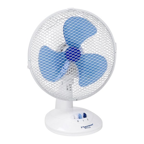 Bestron Bordfläkt 27cm 30w vit - ddf27w Vit med blå vingar