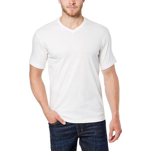 Lower east T-shirt - LE156 - Herrskjorta, 100 % bomull, V-ringad (pack om 5 eller pack om 10) Vit, grå, svart, blå, ljusgrå jag