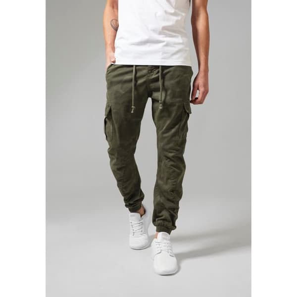 Urban Classics gröna camouflage cargo joggingsbyxor - elastisk bomull kamouflage grön 28