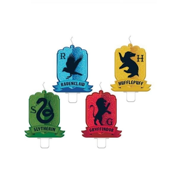 Harry Potter Hogwarts Födelsedagsljus - Set med 4 - Hogwarts House Vimplar Flerfärgad