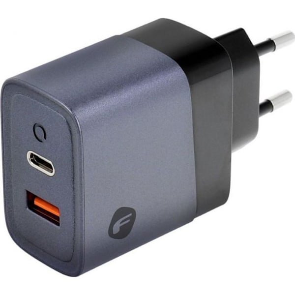 Laddare - Forcell nätadapter F-ENERGY GaN VT-39 laddare, Typ C + USB A PD QC4.0 4A 45W grå nätladdare