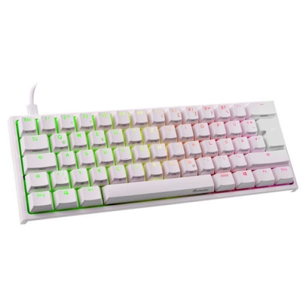 ducky ducky one 2 mini gaming tastatur, mx-svart, rgb-led - vit