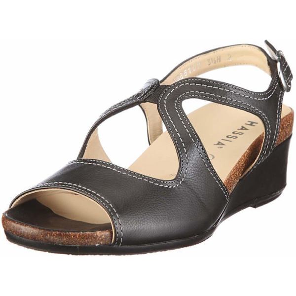 Sandal - barfota Hassia Siena Weite H 1-304021-0100, Modesandaler för kvinnor Svart 36 2/3