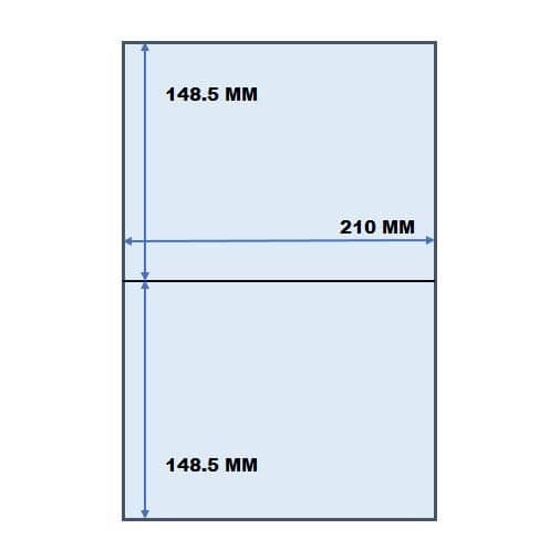 100 A4-ark med 2 etiketter 210 x 148 mm