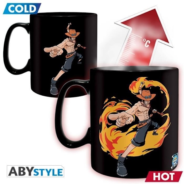 ONE PIECE Mug 460ml Magic Heat Changer Luffy and Ace Heat Change