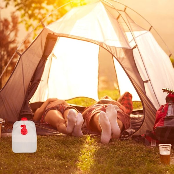 Relaxdays vattendunk med kran, skruvkork, campingvattendunk, 20 L, BPA-fri, vit-röd vit röd