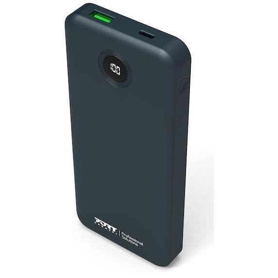 USB-C Power Delivery extern batteri - PORT DESIGNS - 907006 - 10 000 mAh - Trådlös Qi2 - Grå Grå