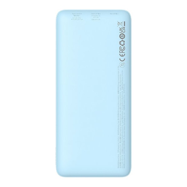 Extern USB-batteri, Typ-C, Micro-USB, 20W, 10000mAh + Typ-C-kabel - Baseus Airpow (P10022801313-00) - Galaxblå