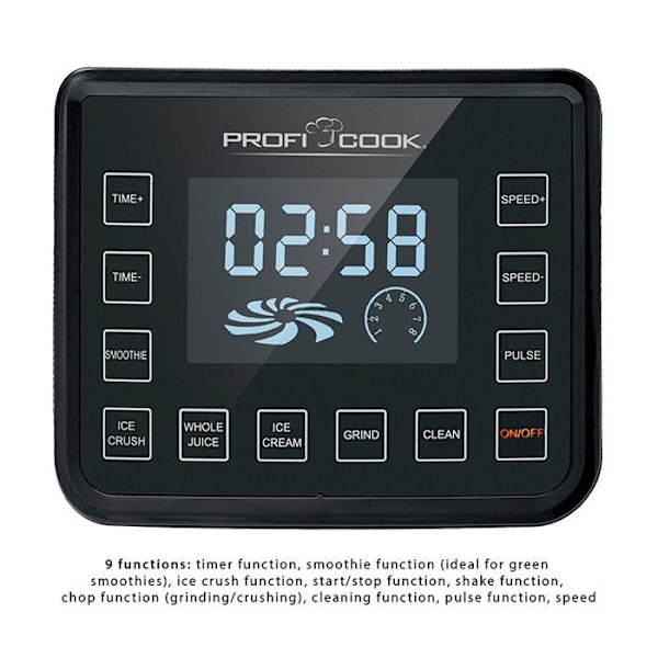 Mixerskål - PROFICOOK - PC-UM 1127 - 2000 Watt - 2 L - Svart, Rostfritt stål