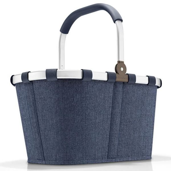 Shoppingväska - REISENTHEL - Carrybag - 48 cm - Mörkblå fiskbensmönster - Hållbart material Hårrygg mörkblå