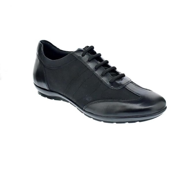Geox Symbol Läder Sneaker - Herr - Svart - Platta snören - Exceptionell komfort Svart 44