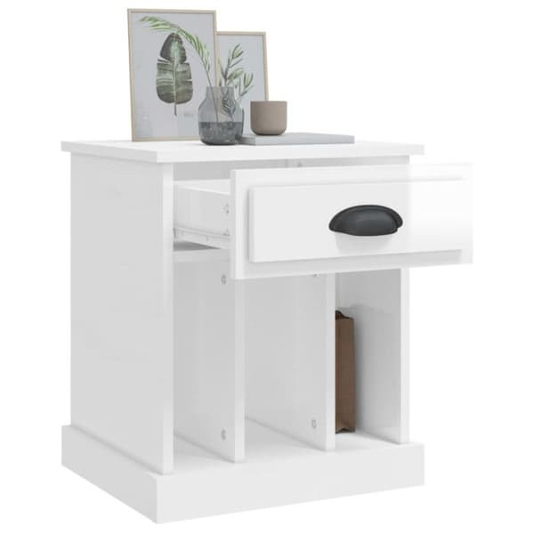 vidaXL Sängbord 2 st Blankvit 43x36x50 cm 816349