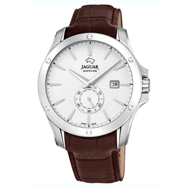 Klocka - Jaguar - Acamar J8781 - Läder - Kvarts - Analog - Rund Brun, Silver, Vit