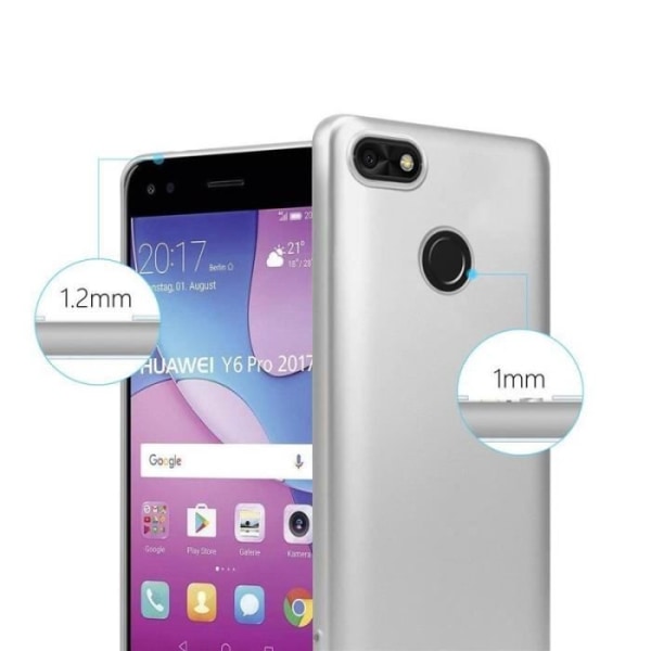 Cadorabo Fodral fungerar med Huawei Y6 PRO 2017 i METALLISKT SILVER - Stötsäkert och reptåligt TPU silikonskydd - Ultratunt