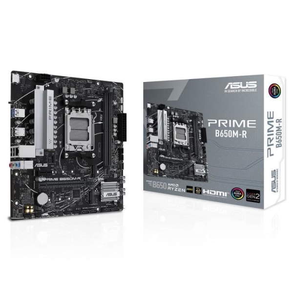 ASUS PRIME B650M-R - Micro ATX Socket AM5 AMD B650 moderkort - 2x DDR5 - M.2 PCIe 4.0 - USB 3.0 - PCI-Express 4.0 16x - LAN 2.5 GbE