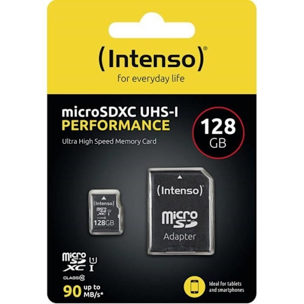 Intenso 128 GB microSDXC Performance 128 GB Klass 10 UHS-I vattentätt microSD-kort