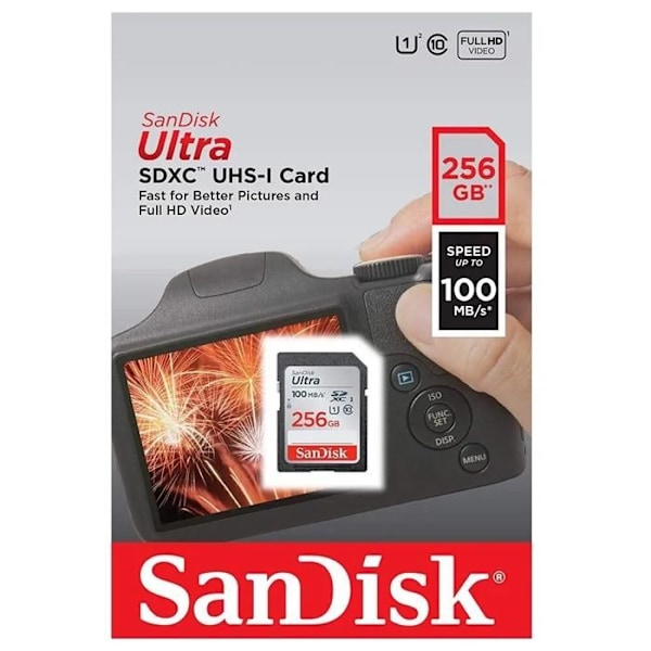 Flashminneskort - SANDISK - - 256GB - - (SDSDUNR-256G-GN3IN)