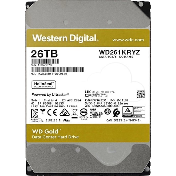 WD Gold WD261KRYZ - hårddisk för