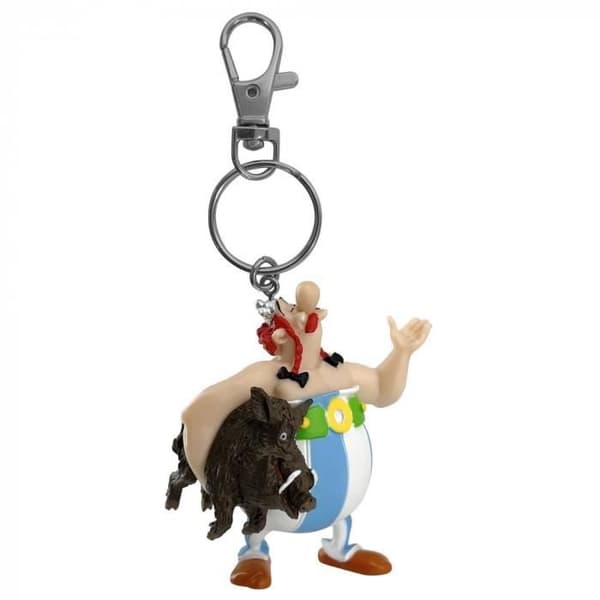 Obelix som bär en galt Nyckelring Plastoy
