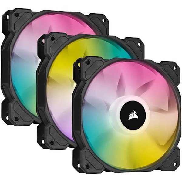 CORSAIR Fläkt SP-serien - SP120 RGB ELITE - 120 mm RGB LED-fläkt med AirGuide - Triple Pack Lighting Node CORE (CO-9050109-WW)