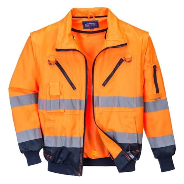 Blouson pilot 3 i 1 - Portwest - PJ50 - Hög synlighet - Orange/Blå - Unisex Orange/marinblå M