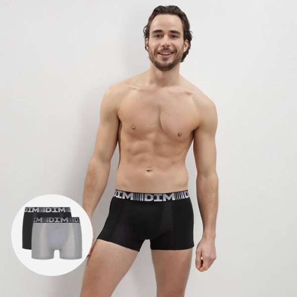 Förpackning med 2 bomull 3D Flex Air Boxers för män - DIM/01N1/NOIRPERLE/02 - XL