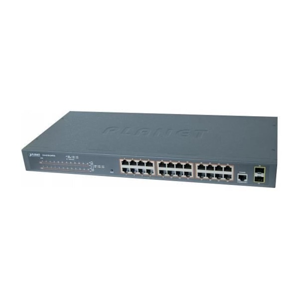 Planet switch Lv2 24P Gigabit PoE+ 300W och 2 SFP-portar