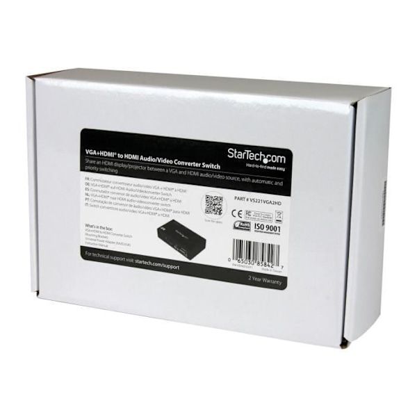 HDMI/VGA-switch - STARTECH - VS221VGA2HD - 1080p - Automatisk växling - Inbyggd VGA-konvertering
