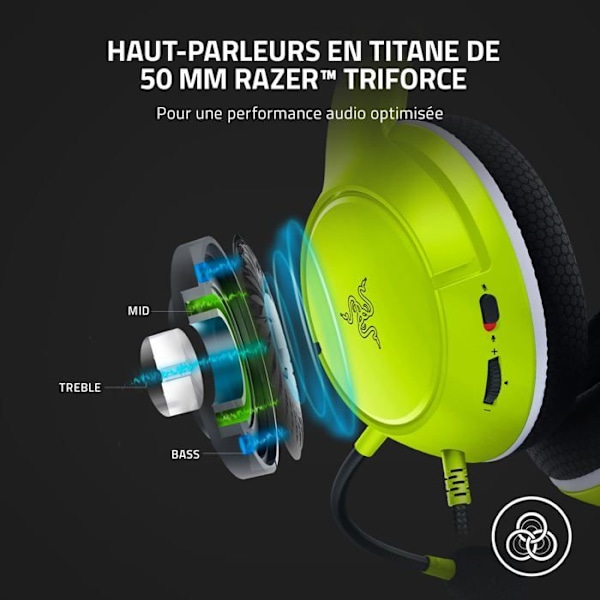Headset - Razer - Kaira - Electric Volt Yellow - Trådbunden - HyperClear Microphone Gul elektrisk volt