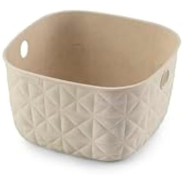 Förvaringskorg - CURVER - Softex 3L - Lätt - Stapelbar - 100 % återvunnen - 19 x 19 x 11 cm - Ljus beige Äggskal