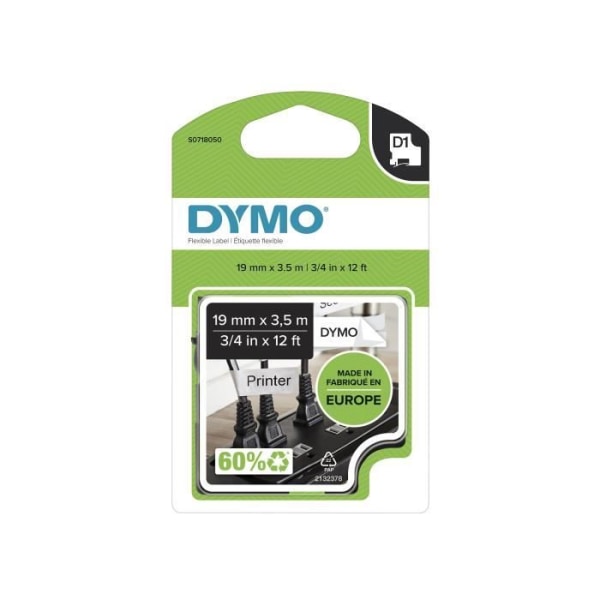 DYMO - LabelManager tejpkassett D1 Nylon Flexibel - Svart/Vit