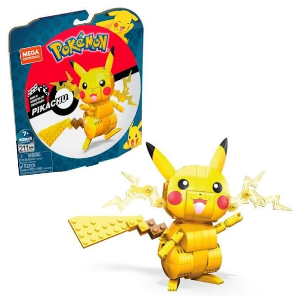 Mega Construx - Pokemon Pikachu att bygga - Bygga klossar - från 7 år och uppåt GMD31 Gul