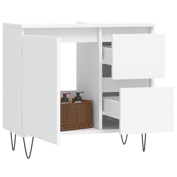 vidaXL Badrumsskåp Vit 65x33x60 cm Konstruerat trä 831604