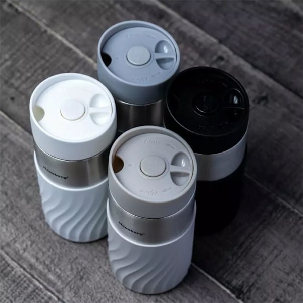 Muggtermos - KLAUSBERG - KB-7634 - 400 ml - Rostfritt stål - Dubbelvägg Grå med silverelementer
